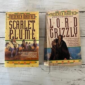 Scarlet Plume & Lord Grizzly by Frederick Manfred Vintage Western Book Bundle